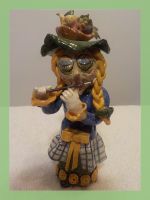 Waggis Keramikfigur Frau mit Piccolo