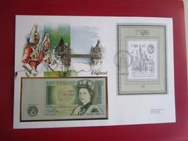 England 1 Pfund 1980 FDC, London 1980 - Notenbrief