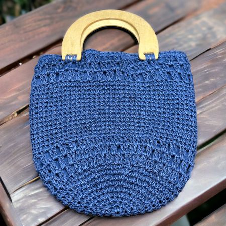 Sac à main shopping crocheté en paille ou papier