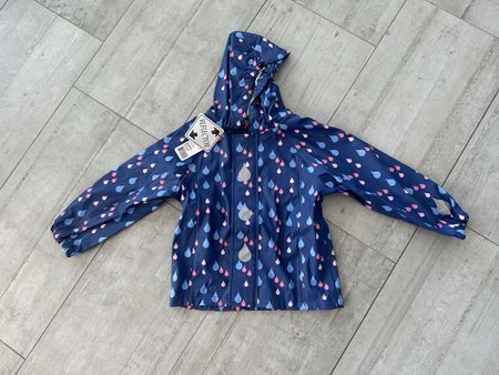 NEU Regenjacke Kids blau m.  Tropfenmuster Gr. 110 🌧️🌧️☀️