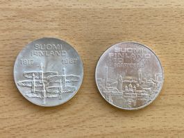 Finnland 10 MARKKAA von 1967 & 1971 , 2 Stk.