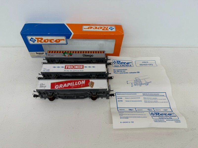 Roco Modelleisenbahnen: Spur H0 Roco 3 er Set SBB Schiebewandwagen – Gebraucht aus Büsserach von ModellbahnDepot 1