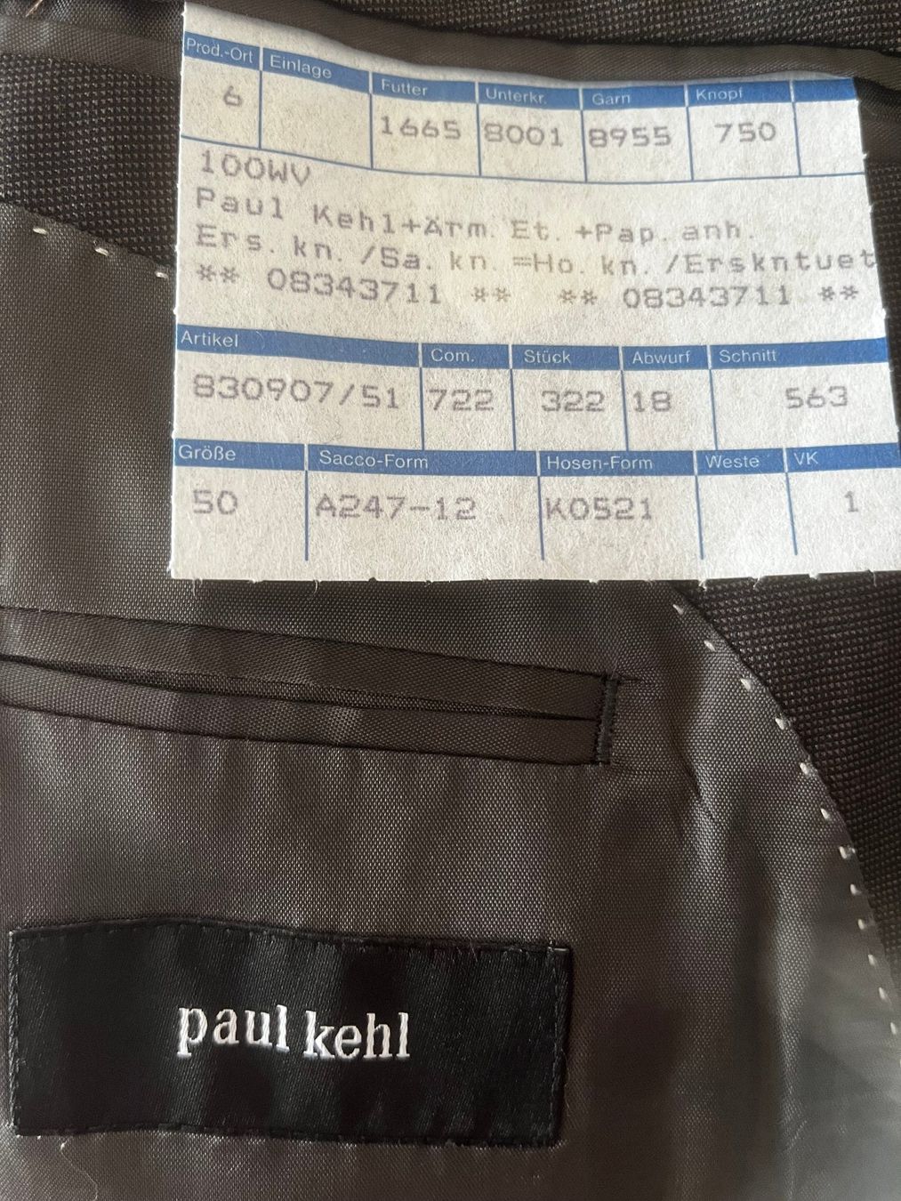 Paul Kehl Completi: Paul Kehl Anzug, Gr. 50 – Usato da Bern venduto da Danijar01 4