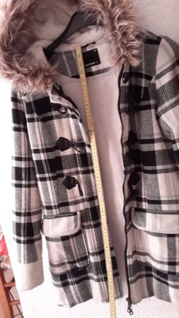Mantel mit Kapuze XS Cappotto 90er Jahren Black & White
