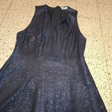 Sandro Robe brillante strasse bleu nuit taille 3 / L