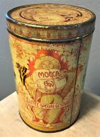 Antike Blechdose Kaffee Emil Fischer zum Wolf Basel