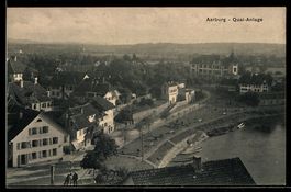 AK Aarburg, Quai-Anlage aus der Vogelschau