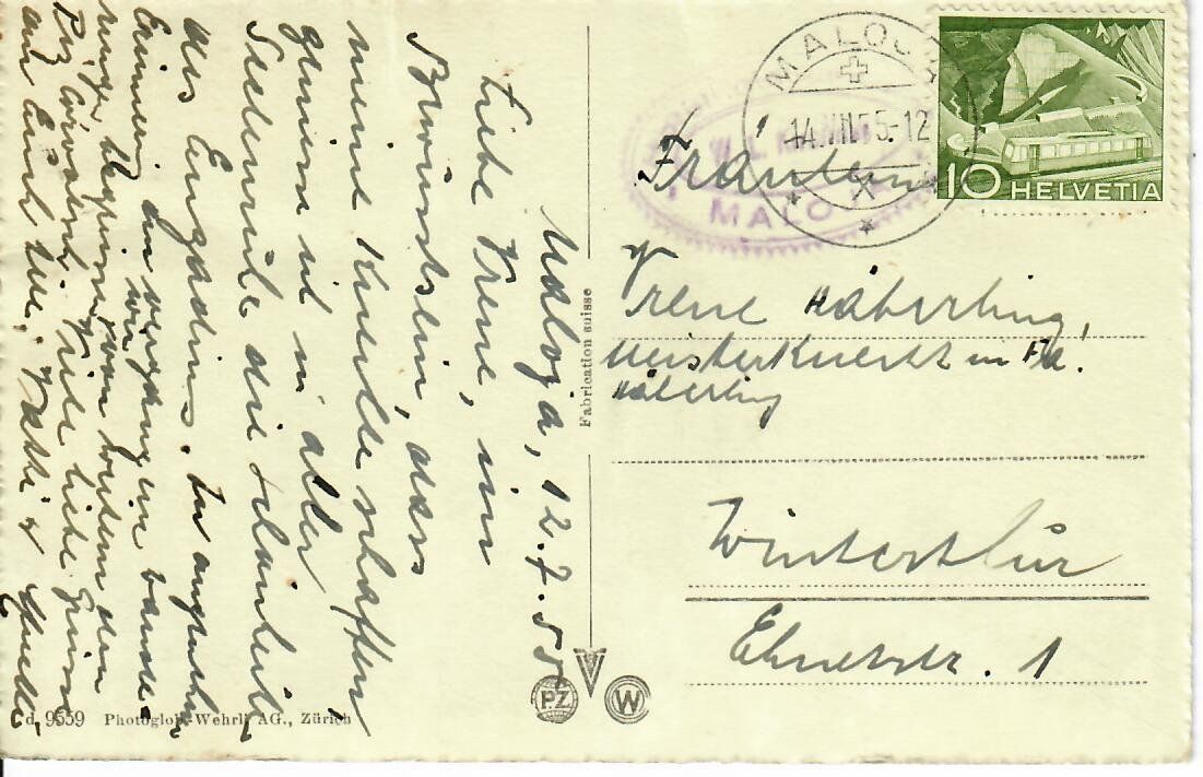 Cartoline postali: Hotel Maloia Kulm – Usato da Hochdorf venduto da Ziegel-16 1