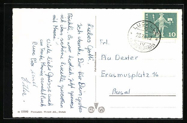 Cartoline postali: AK Lützel-Gr. Lucelle, Panorama, 1962 – Usato da Berlin venduto da bartko-reher 1