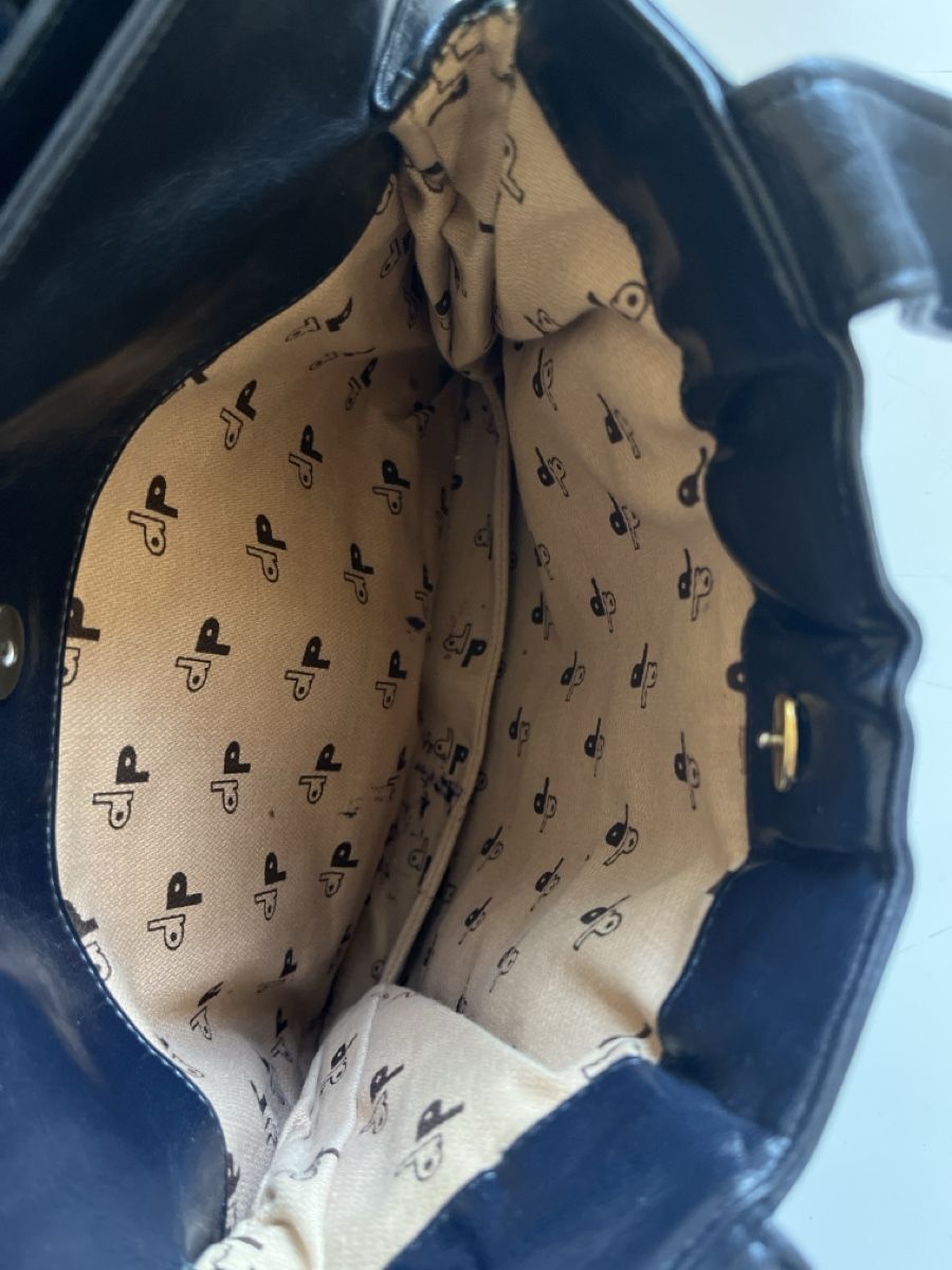 Taschen für Damen: Dunkelblaue Lederhandtasche – Gebraucht aus Riva San Vitale von V.IP 5
