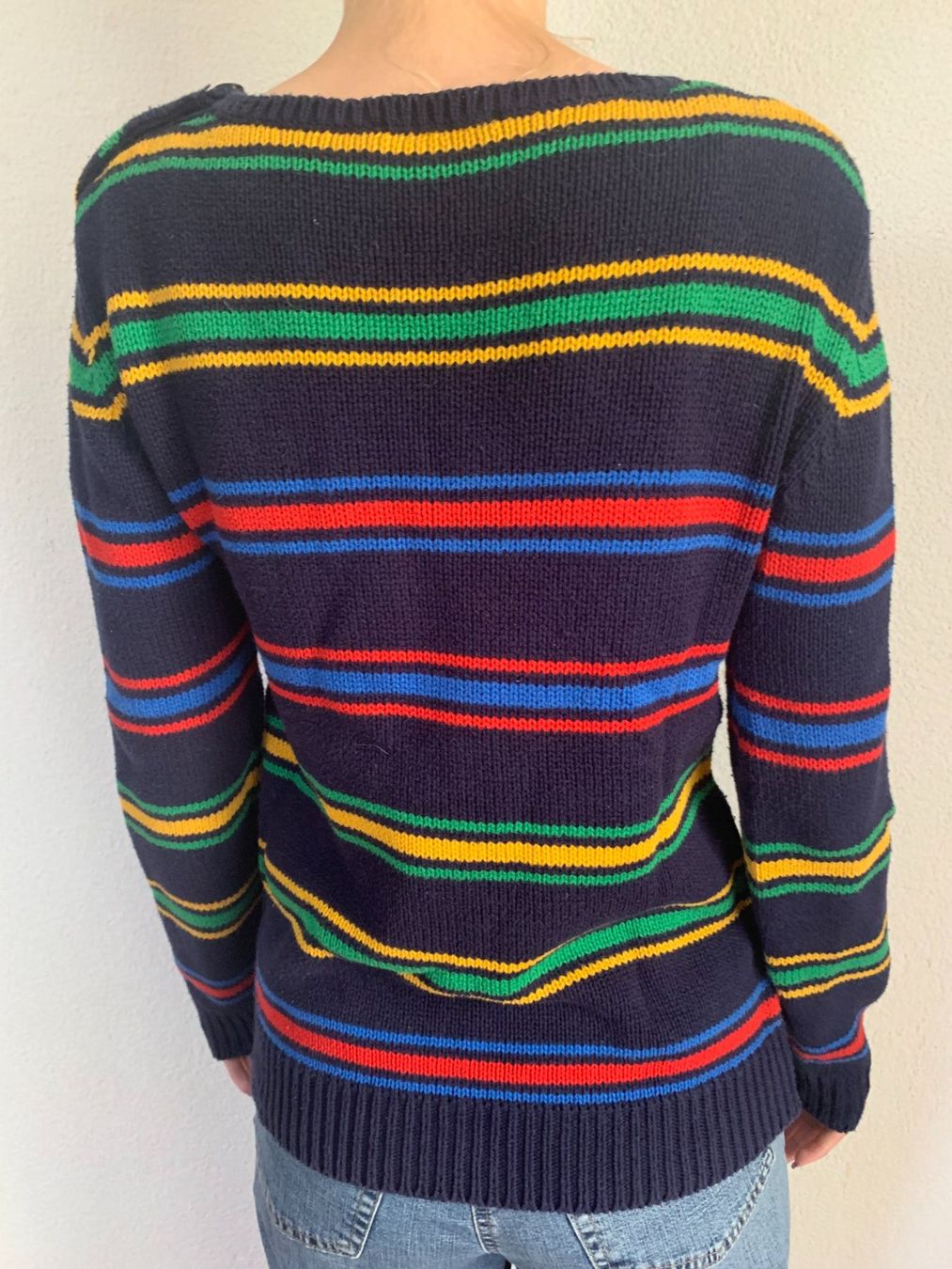 Alba Moda Pullover & Sweatshirts: gestreifter Strickpulli mit Knopfdetail an der Schulter – Gebraucht aus Luzern von Simona15 4