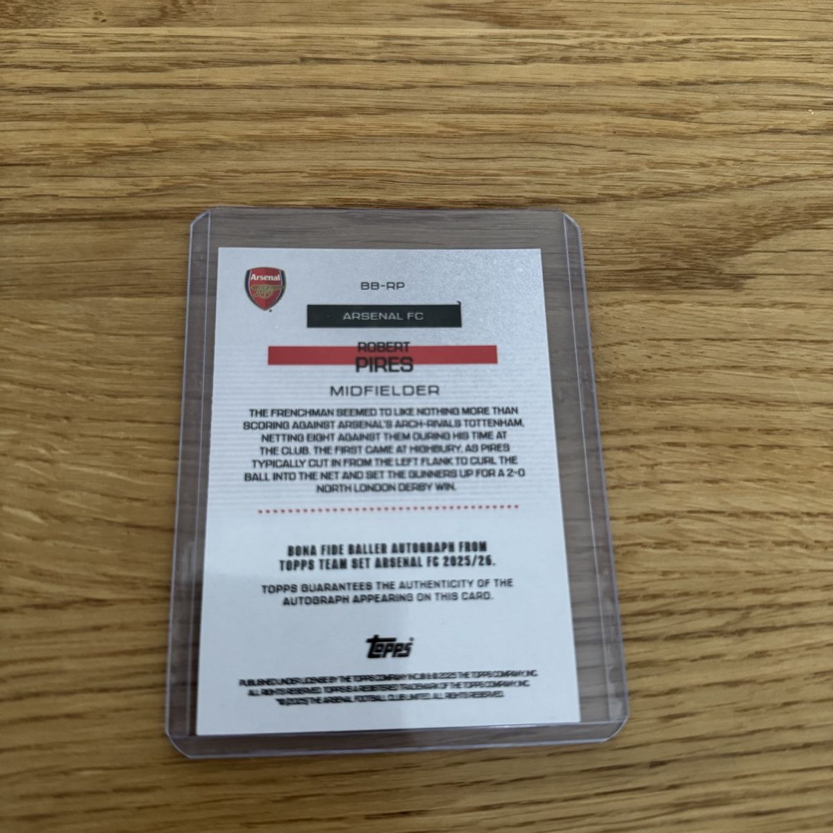 Topps Carte collezionabili: Topps Arsenal Team Set 25/26 Robert Pires Autogramm – Nuovo (secondo la descrizione) da Sursee venduto da giu_205 1