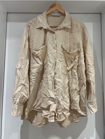 QU Style Oversize Bluse, Beige, Gr. L, Top!