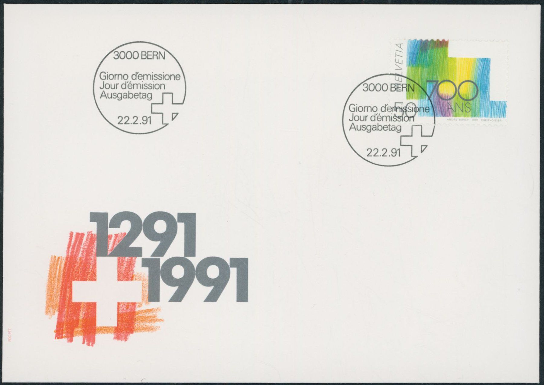 Tutti i francobolli: 1991 - Eidgenossenschaft - Ersttagsbrief FDC U1 ET – Usato da Schindellegi venduto da leecollect 1