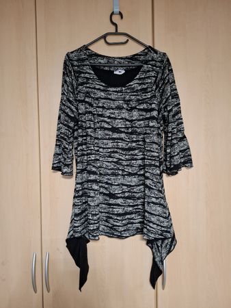 Halbarmshirt Gr. 48, grau gestreift