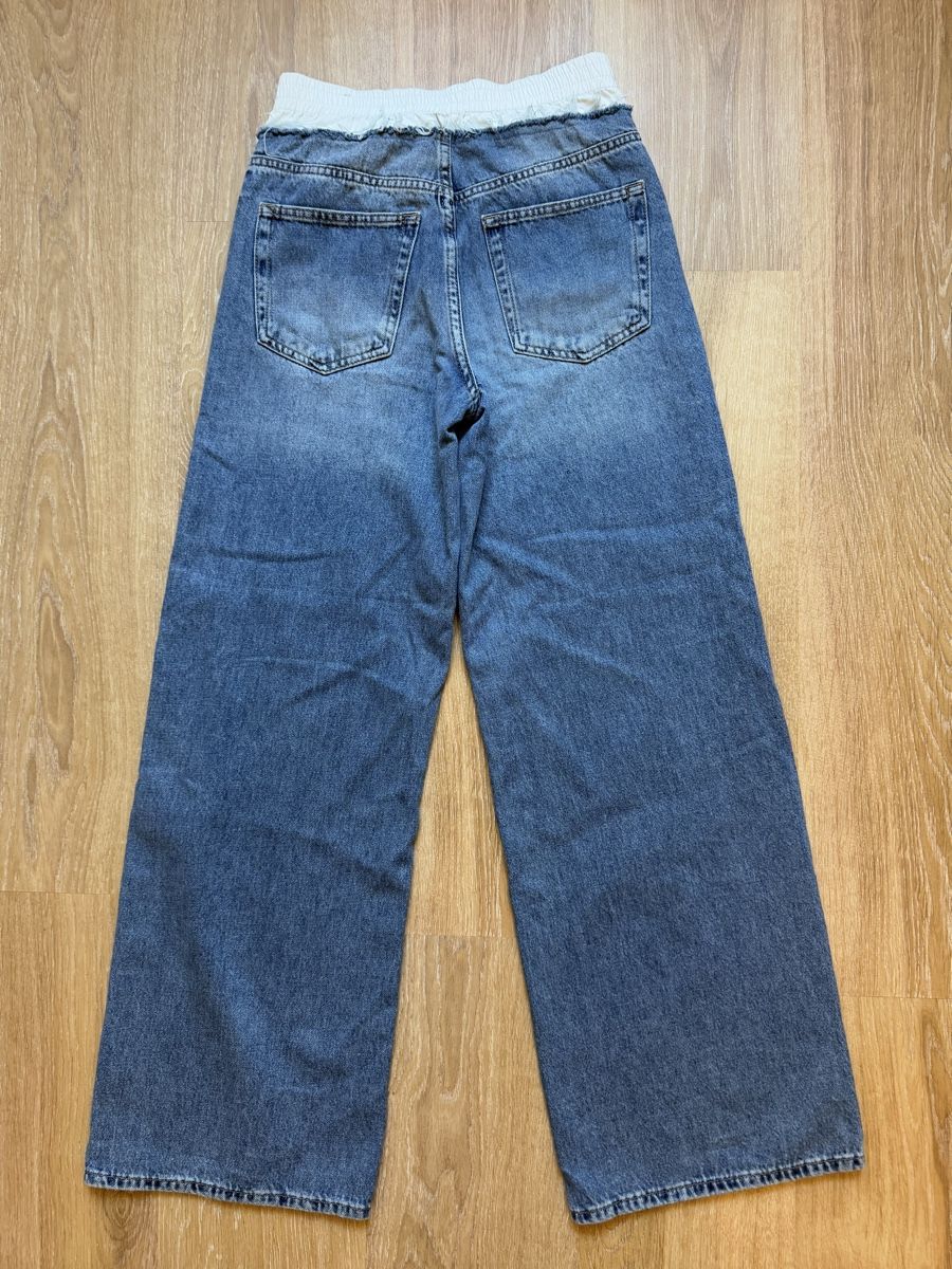 Pull&Bear Jeans: Jeans large avec taille tissu blanc Pull & Bear, t.32 – D'occasion à Tavannes par Thriftshop 1