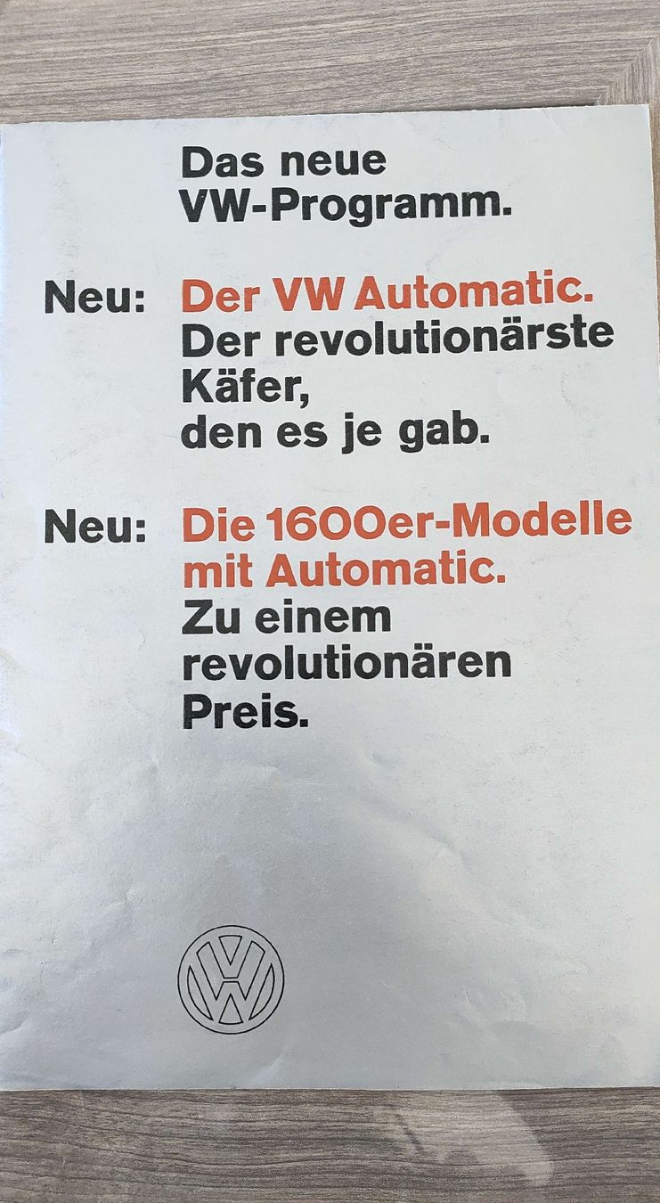 VW Dokumente: VW Automatic Käfer - Revolutionäres Modell der 60er Jahre – Gebraucht aus Gipf-Oberfrick von minini