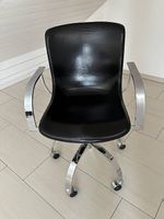 Designer-Bürostuhl aus Echtleder  Chrom  Einzelstück