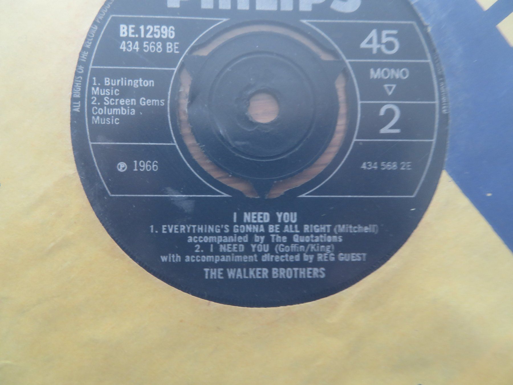 Dischi in vinile: The Walker Brothers - I Need You - Philips Single Ep, 1966 – Nuovo (secondo la descrizione) da Zürich venduto da max_cp5f 1