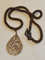 Antike Perlchen Kette mit Sterling Silber Anhänger 1920