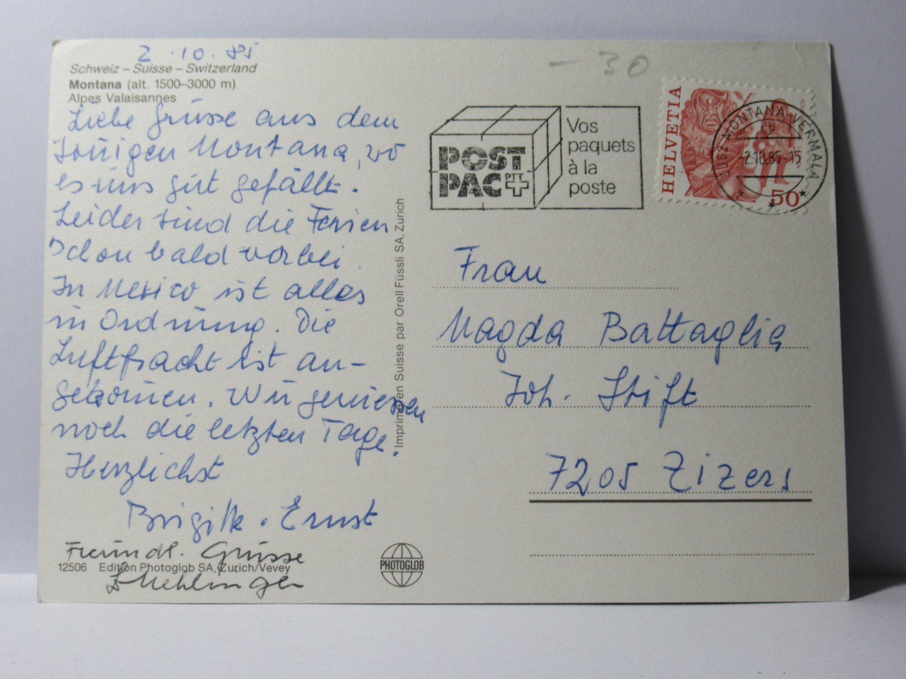Ansichtskarten: Montana – Gebraucht aus Grenchen von frechri 1