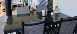 Zu verschenken  Tisch mit Granitplatte & 6 Stühle