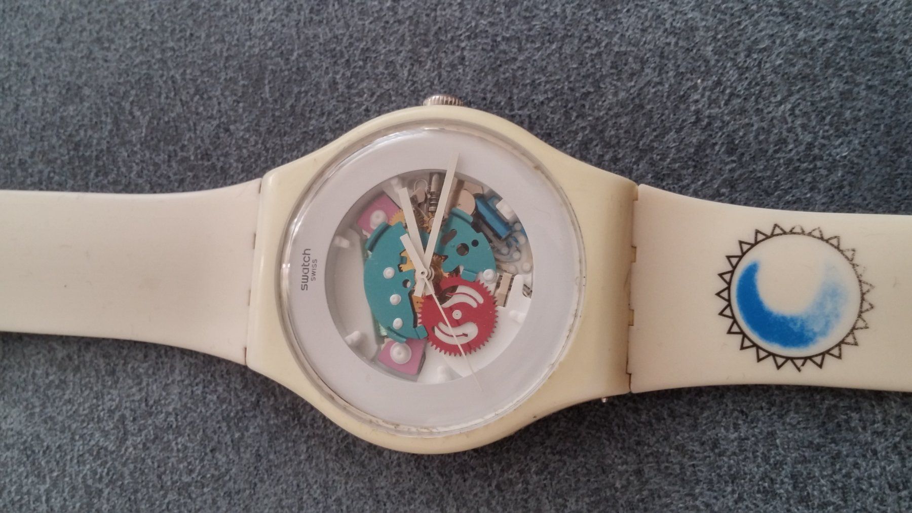 Swatch Orologi: Original Swatch Weiss, XL – Usato da Zürich venduto da sendbad 1