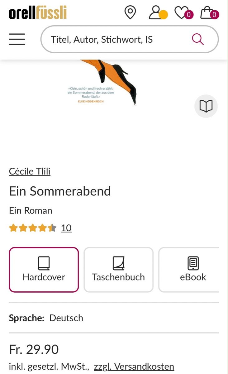 Livres: Buch Ein Sommerabend – Neuf (Voir description) à Gamprin par Minabal 1
