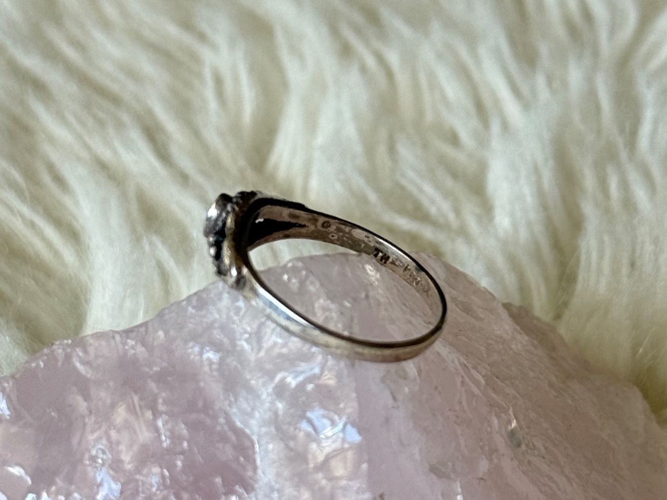 Anelli: Vintage Silberring 925 mit schwarzem Stein – Usato da Istighofen venduto da Ringparadies 2