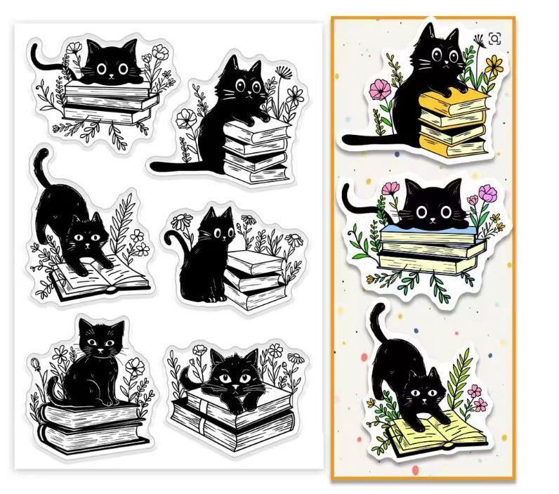 Timbri: Neues Set  Motivstempel Katzen / Büsi – Nuovo e nell'imballaggio originale da Effretikon venduto da wenuss