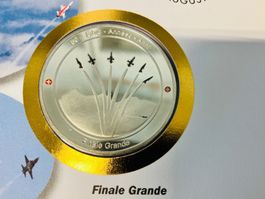 Patrouille Suisse  Numisbrief versilberte Medaille 2014