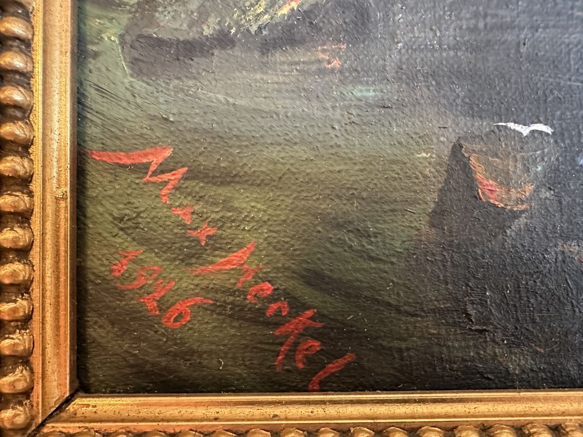 Gemälde: Ölbild Mondschein Segelschiffe 1926 – Gebraucht aus Hinwil von sin_9j5s 3