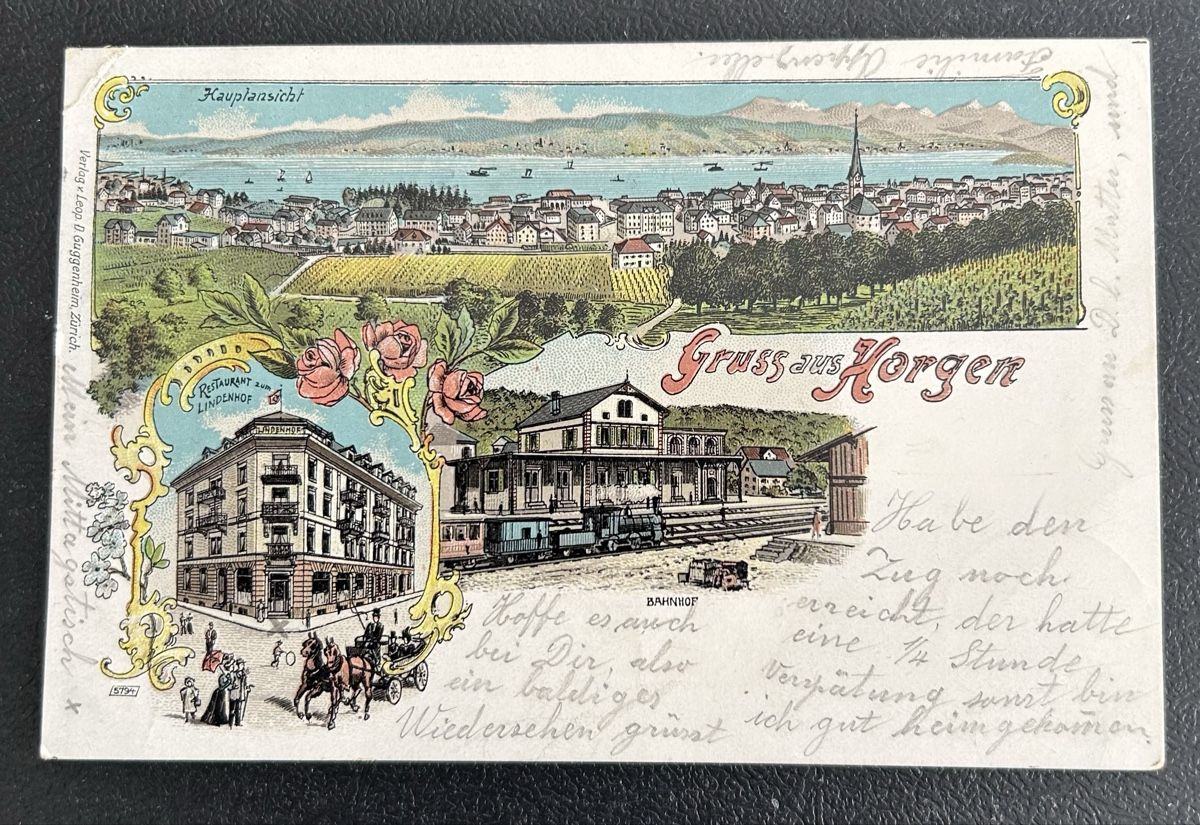 Ansichtskarten: Gruss aus Horgen Litho  – Gebraucht aus Horw von Tellbub