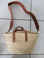 Korbtasche klein mit Lederdetails