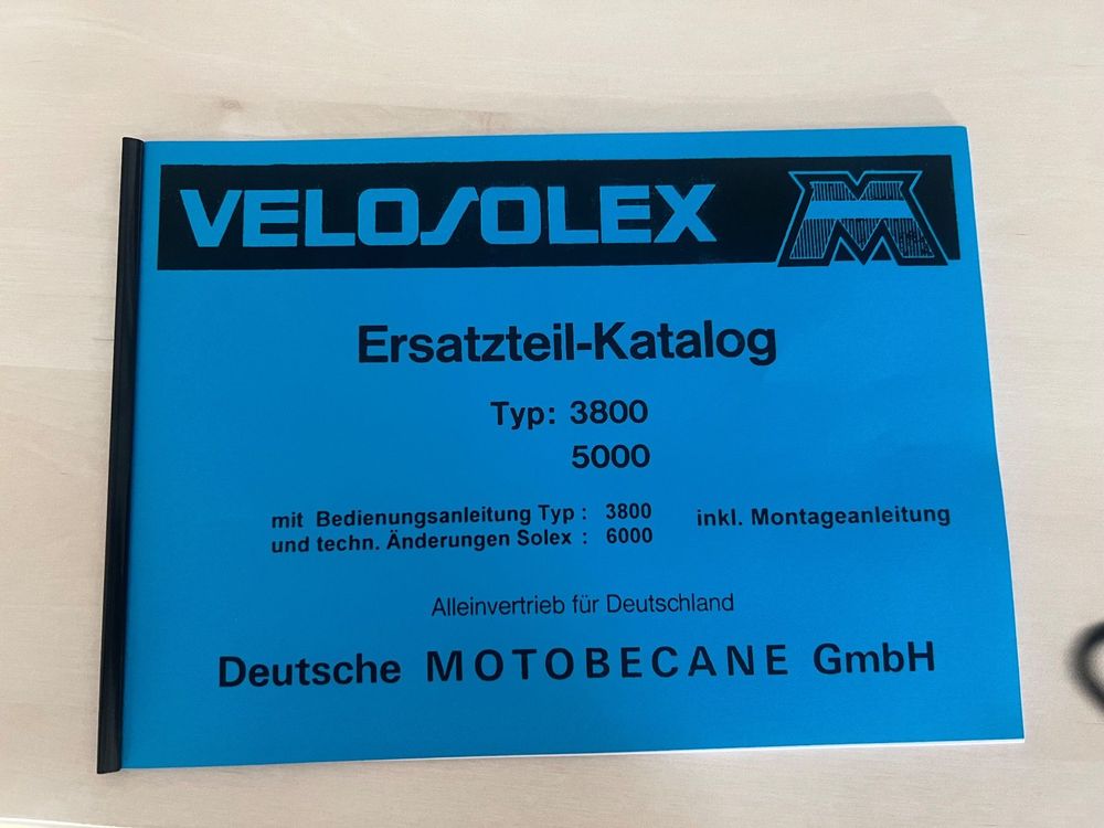 Velosolex Ersatzteil Katalog 3800/5000 Inkl. Montage (Neu (gemäss