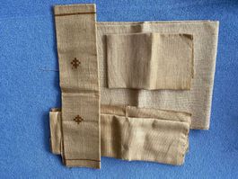 4 Teile Jute-Stoff 2 x gross, 1 x mittel, 1 x klein  NEU !