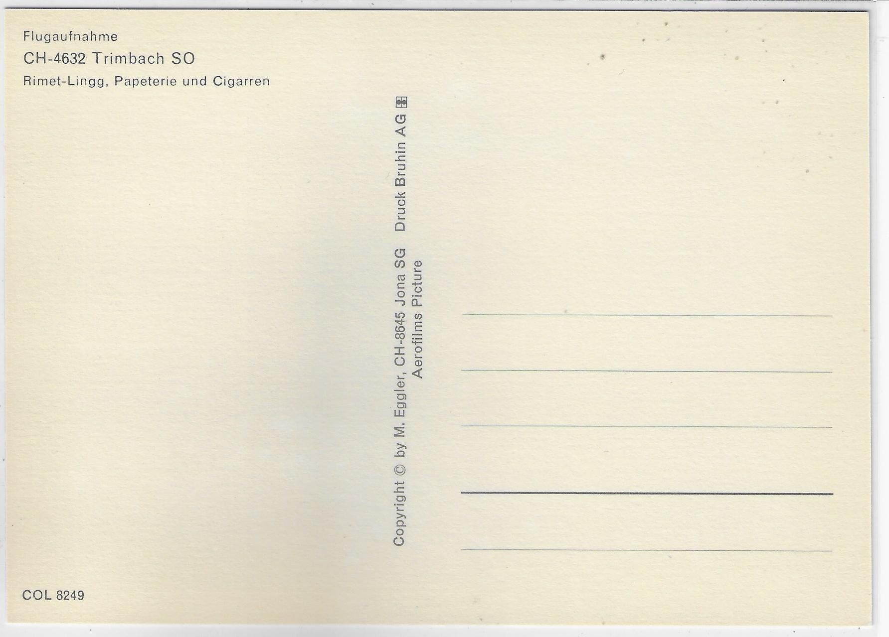 Cartoline postali: Flugaufnahme Trimbach SO – Usato da Ettingen venduto da Kartenplanet 1