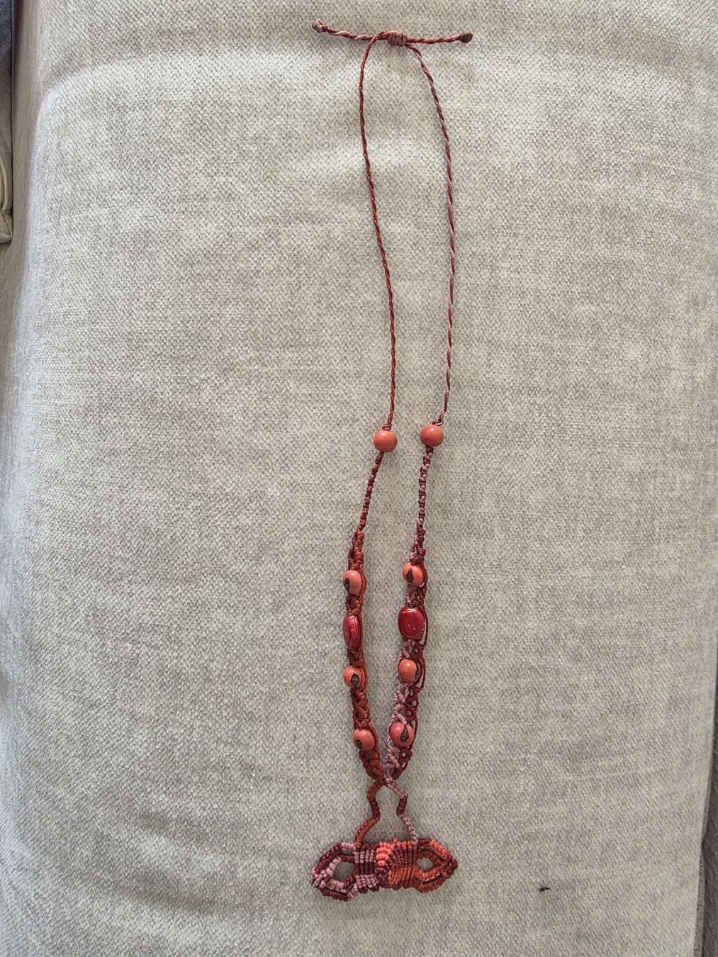 Catenine: Handmade Macrame Beaded Necklace - Bohemian Style Red – Nuovo (secondo la descrizione) da Zollikofen venduto da Tamyru77
