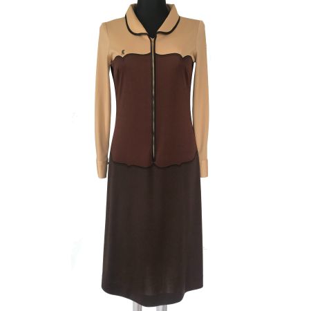 Kleid Gr. M/L braun ROBERTA DI CAMERINO Italy VINTAGE 1980s