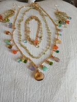 Schmuckset, 2 Halsketten+Armband+Ohrringe, neu