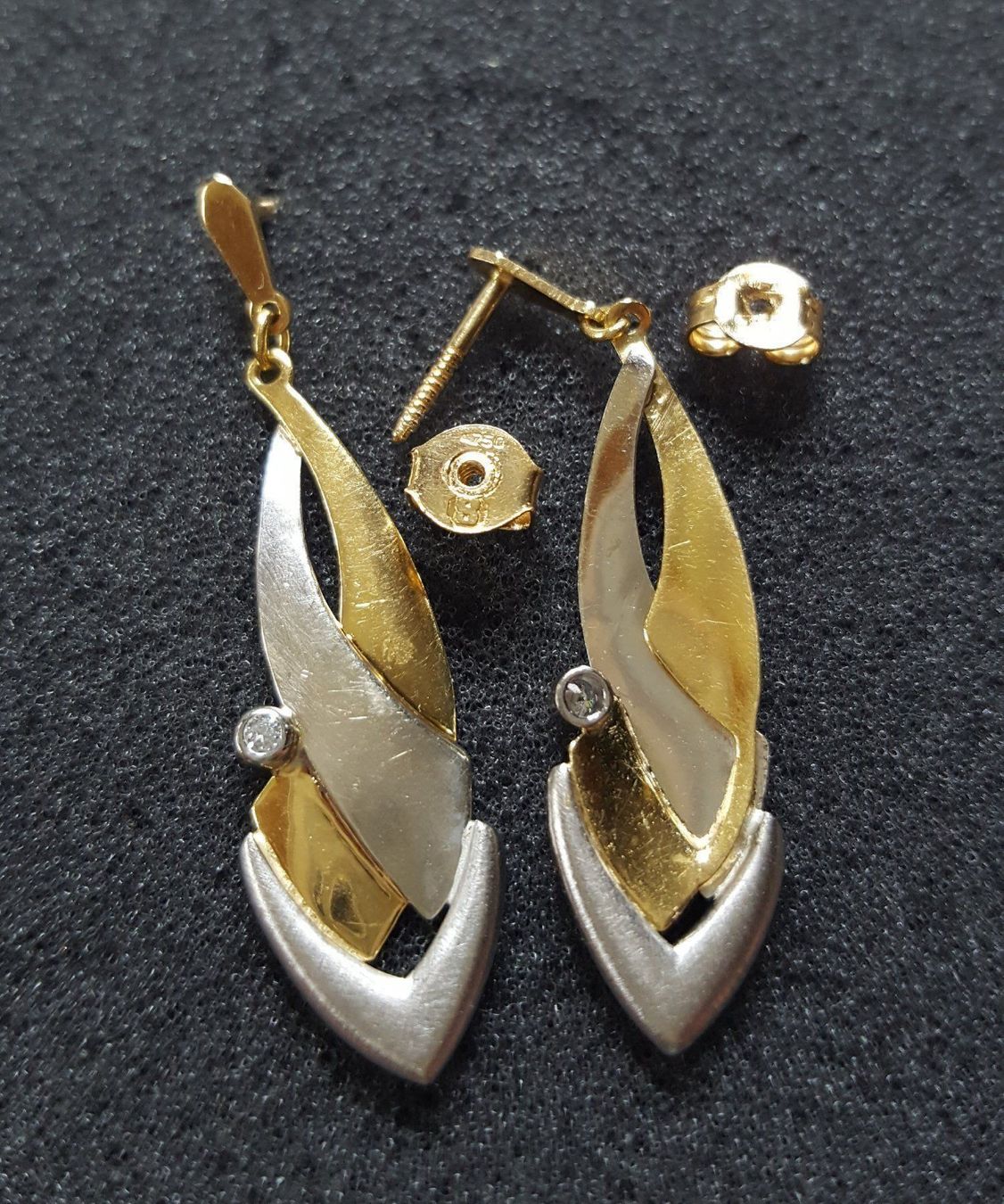 Orecchini pendenti & Orecchini a lobo: Gold 750 Massiv Brillanten Ohrstecker – Usato da Wald ZH venduto da Dasilver 3
