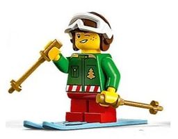 LEGO Minifigur Elf mit Skiern aus Set 41843 (hol382)
