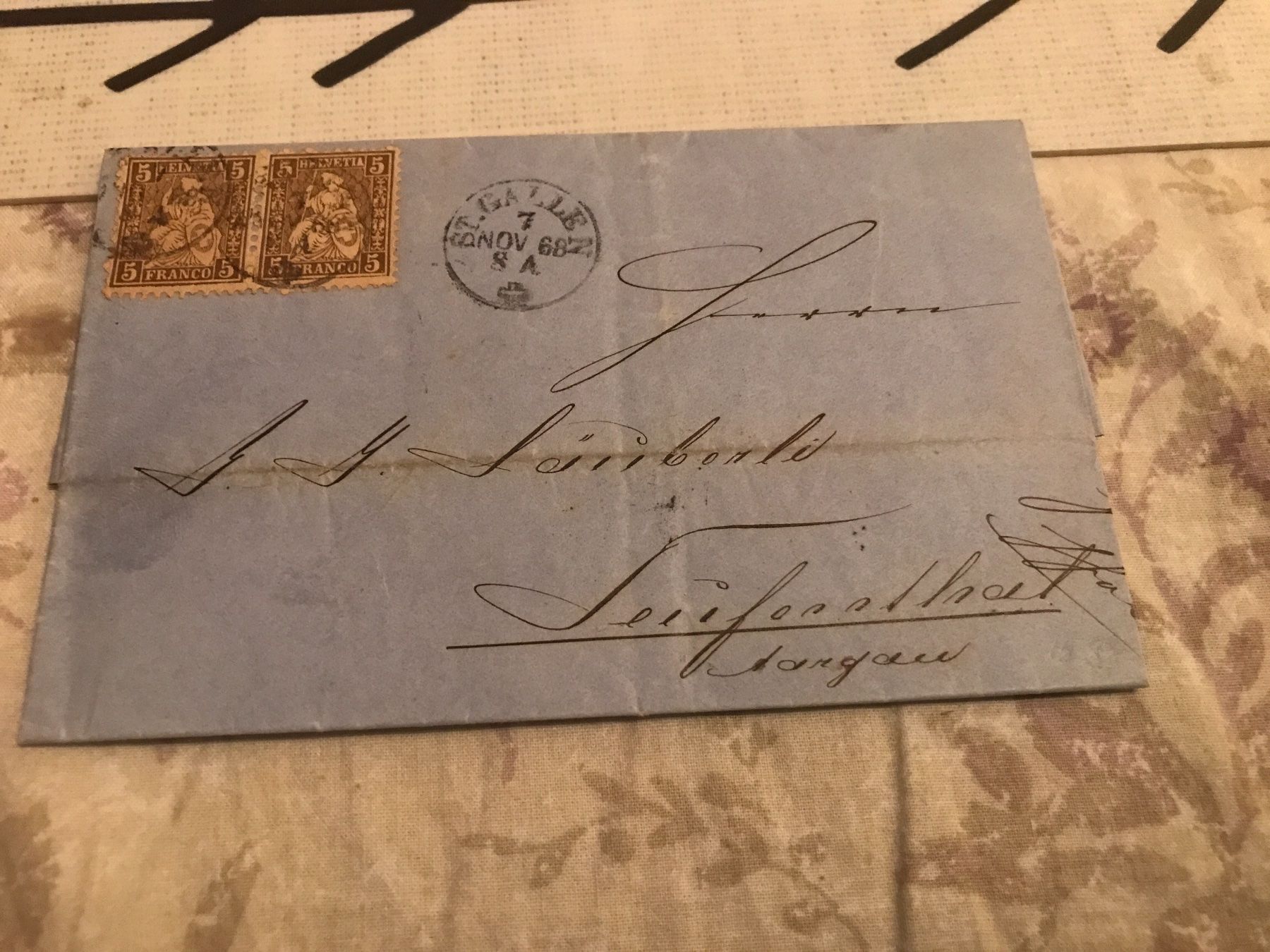 Alle Briefmarken: Brief 1868 - sitzende Helvetia (800-58) – Gebraucht aus St. Gallen von Setin