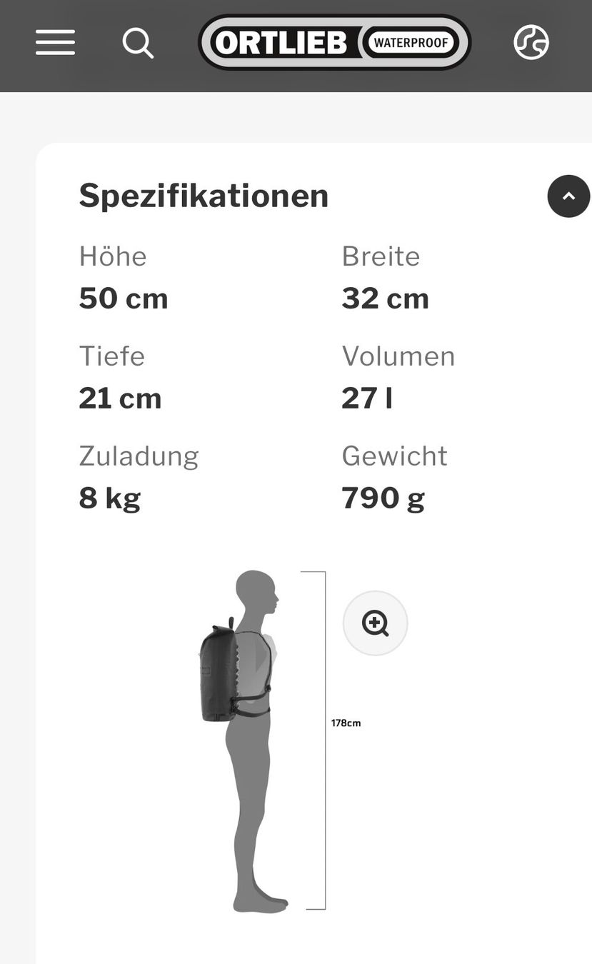 Ortlieb Sacs à dos: ORTLIEB - Commuter-Daypack Urban 27 – D'occasion à Lyss par ka_stein 4