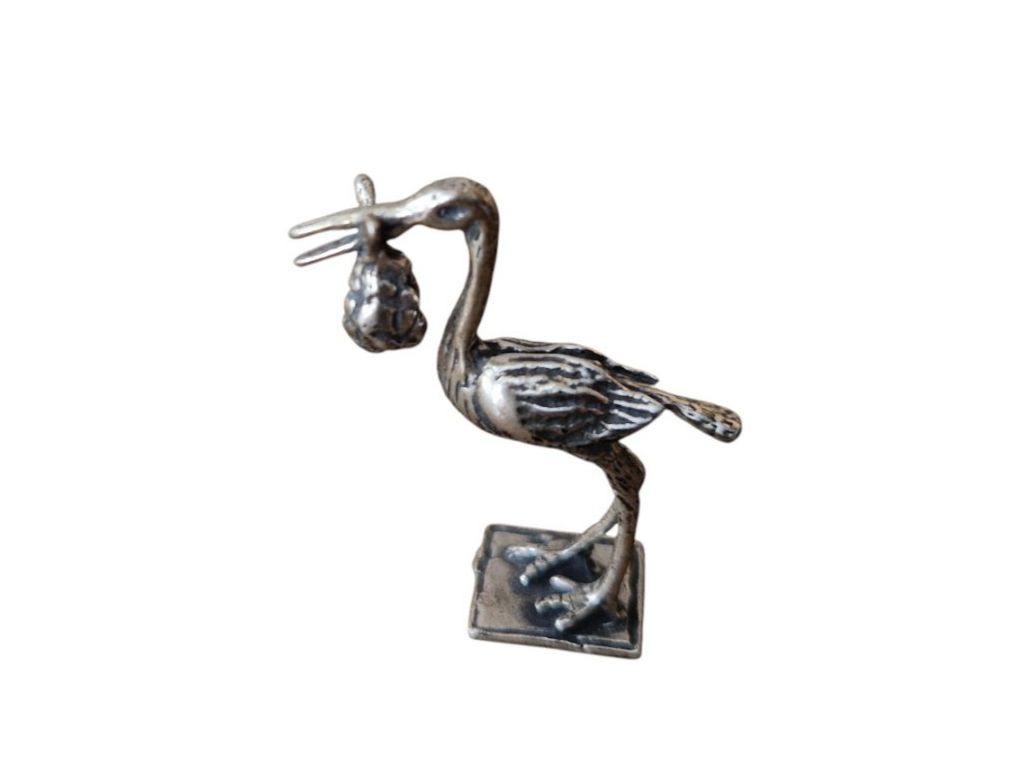 Statuette: Figur Miniatur Silber Storch – Usato da Mörschwil venduto da wunderkiste44 1