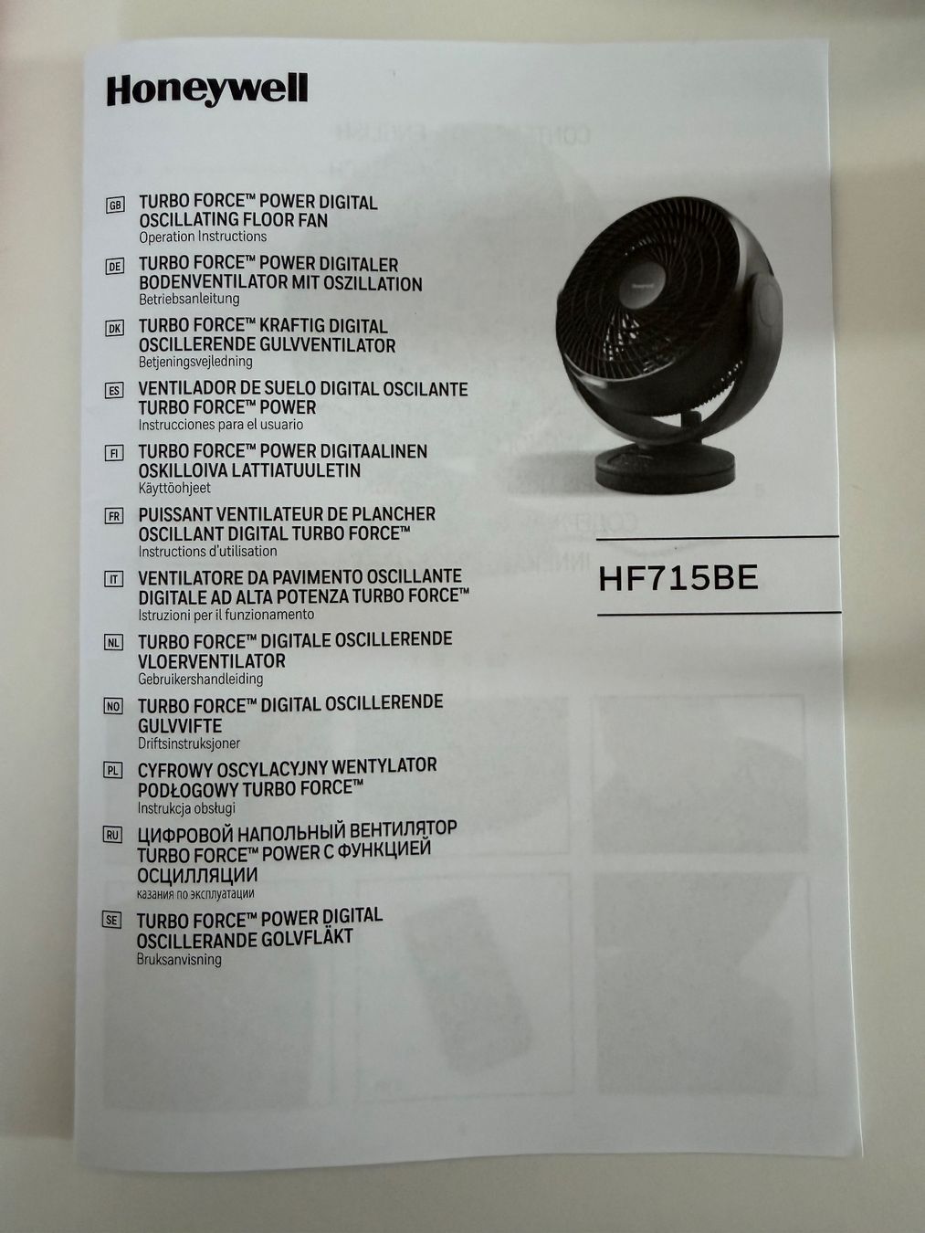 Honeywell Ventilatori: Ventilator Honeywell Turbo Force – Usato da Wetzikon ZH venduto da lunaspace 2