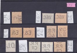 Perfin-Lot: J.M./C., V.G.C., E S., F.S./&C., J.O. etc. (P3)