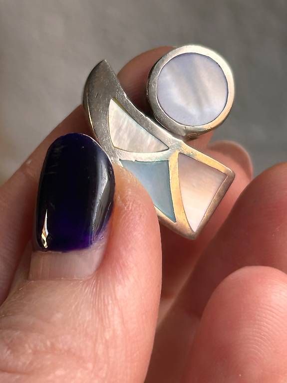 Anelli: Silberring Perlmut Pastell (gr.53) – Usato da Basel venduto da bellespirit