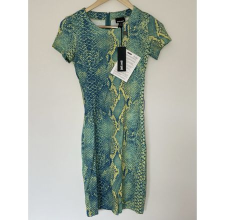 Cavalli Snake print green blue Dress IT 38 XS S