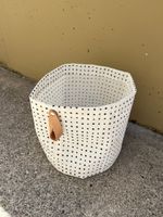 Stoffkorb / Aufbewahrungskorb mit Ledergriff